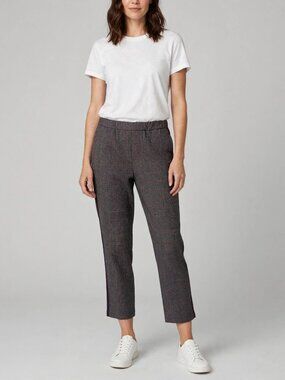 Velvet by Graham & Spencer Cropped Plaid Pants Side Piping XL